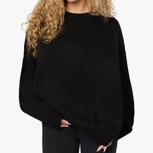 🖤 NWT WeWoreWhat Black Oversized Crewneck Sweater - XS | Quiet Luxury